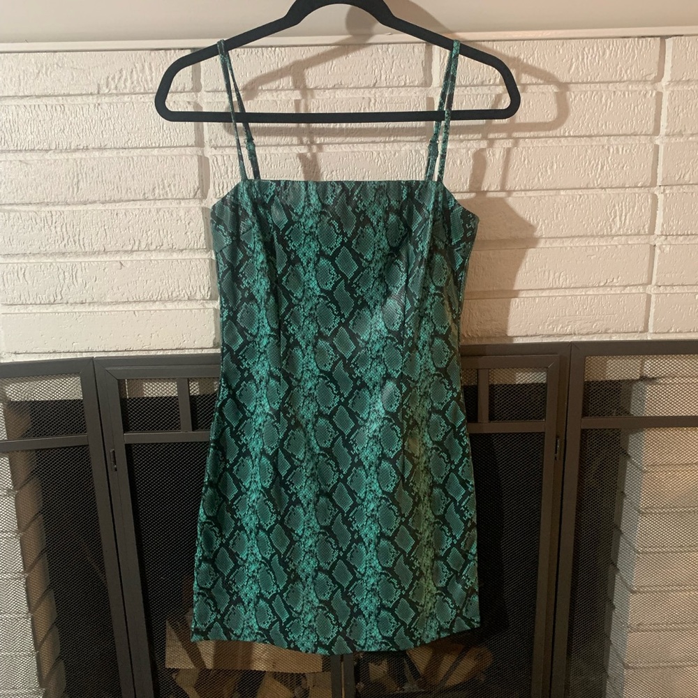 Faux Leather Snake Skin Mini Dress